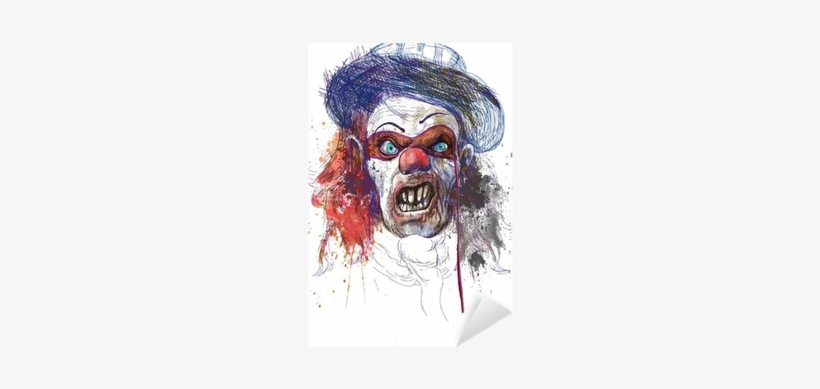 Spooky Clown Face Tote Bag, transparent png #4174092