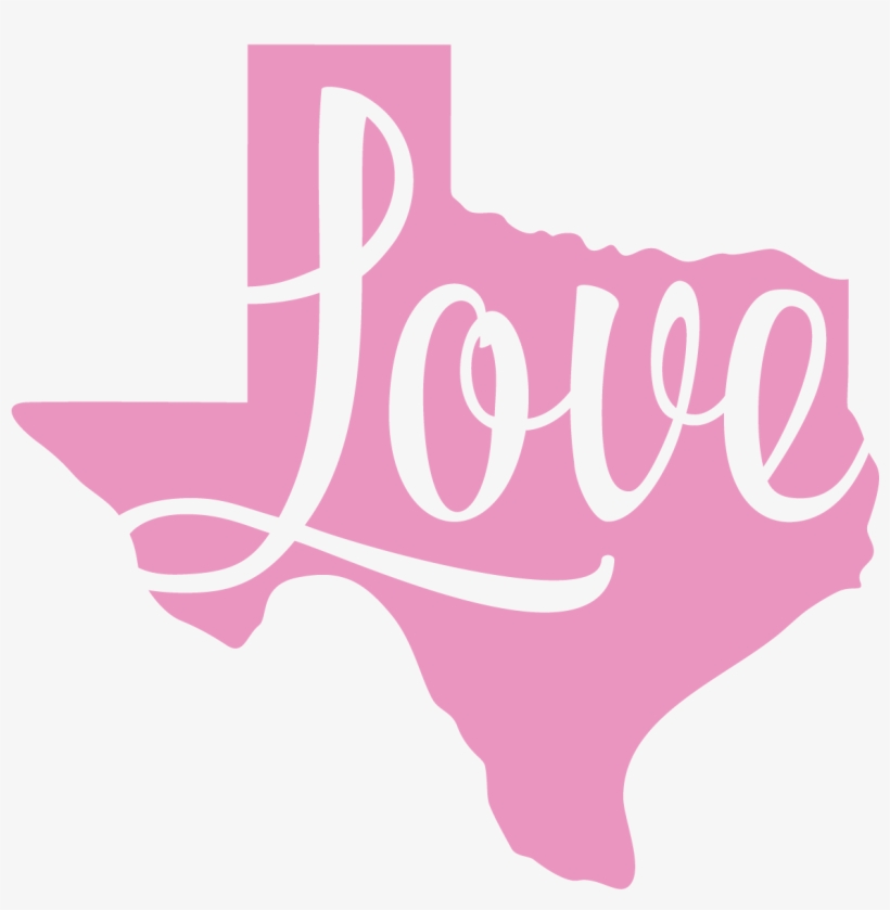 Texas Love Pink Car Decal - Pink Texas, transparent png #4174741