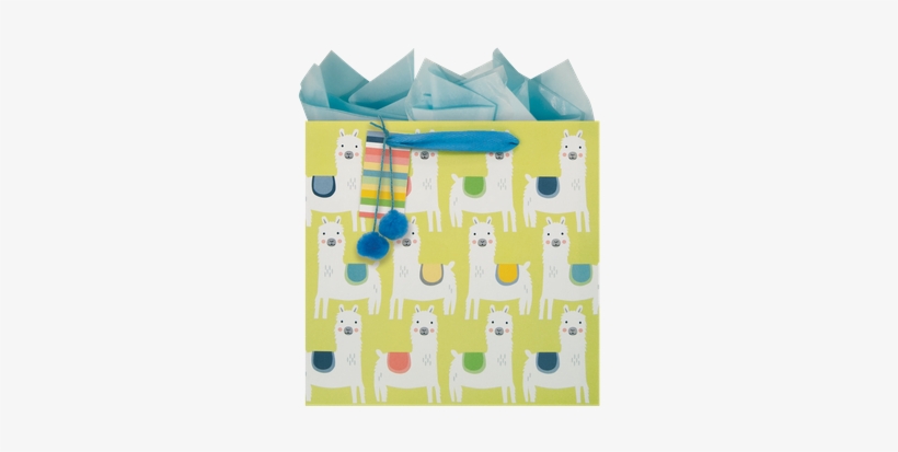 Little Llamas Medium Square Bag - Paper, transparent png #4175103