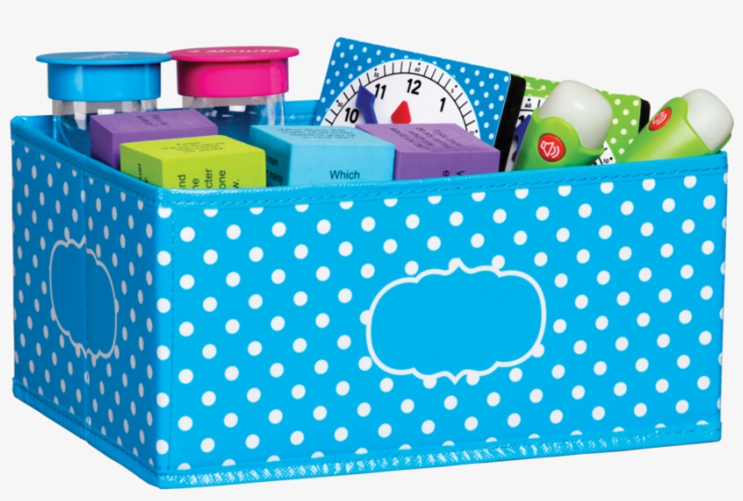 Tcr20815 Aqua Polka Dots Small Storage Bin Image - Teacher Created Resources Aqua Polka Dot Small Storage, transparent png #4175334