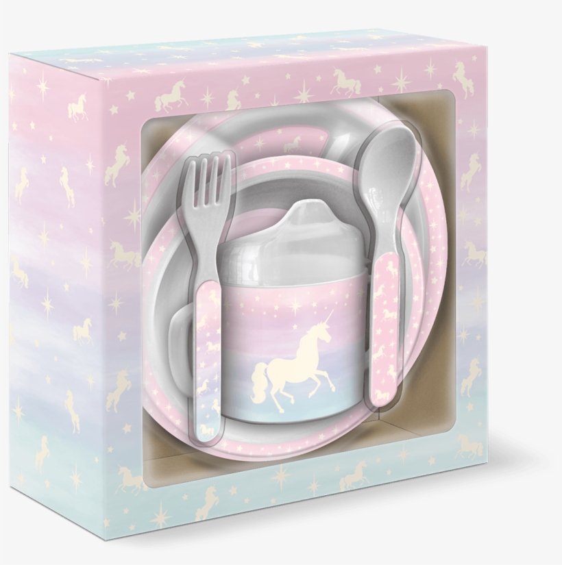Magical Unicorn Baby Melamine Set Of - Lady Jayne 5 Piece Feeding Gift Set (twinkle Stars), transparent png #4175364