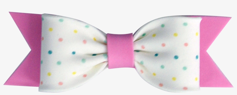 Gumpaste Bows- Small Pink Dot Print - Drawing, transparent png #4175947