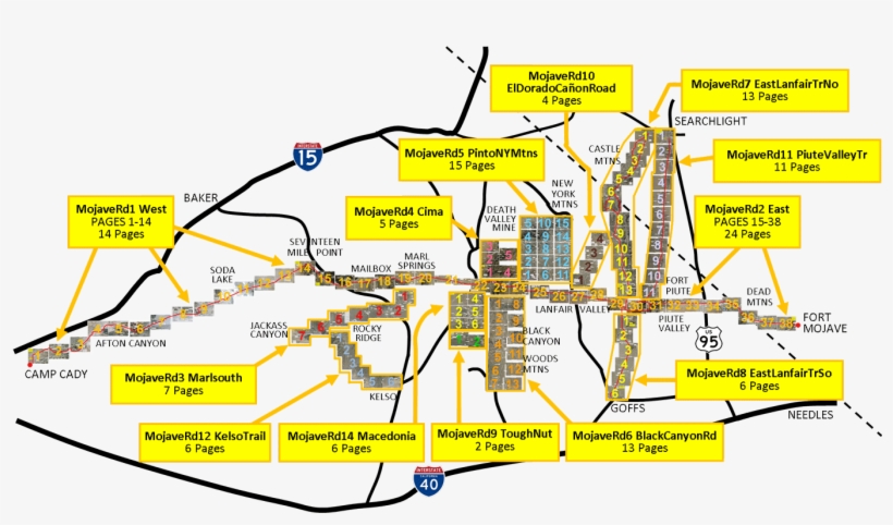 Mojave Road Area Trails And Historic Sites - Mojave Road Map, transparent png #4177112