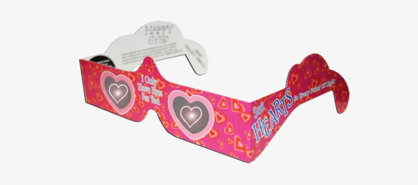 Heart Happy Eyes Holographic Lens Glasses, transparent png #4177411