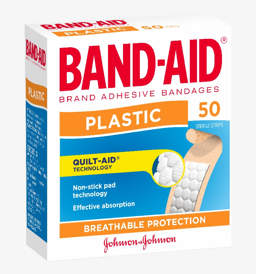 Plastic Adhesive Strips 50's - Band Aid Waterproof, transparent png #4177645