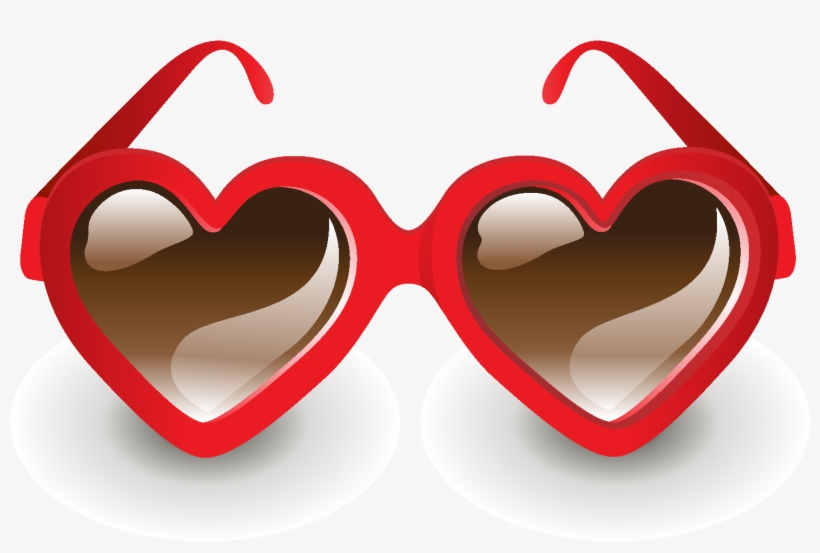 Hand Drawn Red Heart Shaped Glasses Elements - Dibujos De Accesorios Fashion, transparent png #4177736
