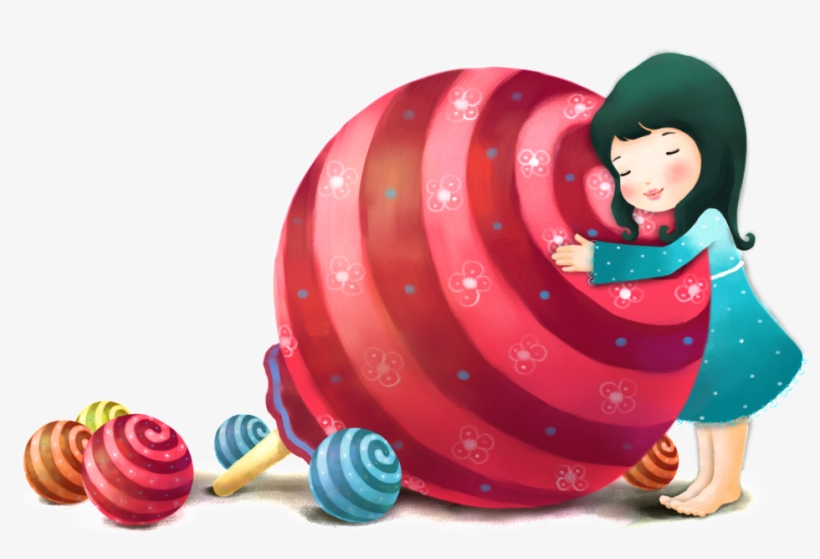 Little Girl Holding Big Lollipop Transparent - Lollipop, transparent png #4178510
