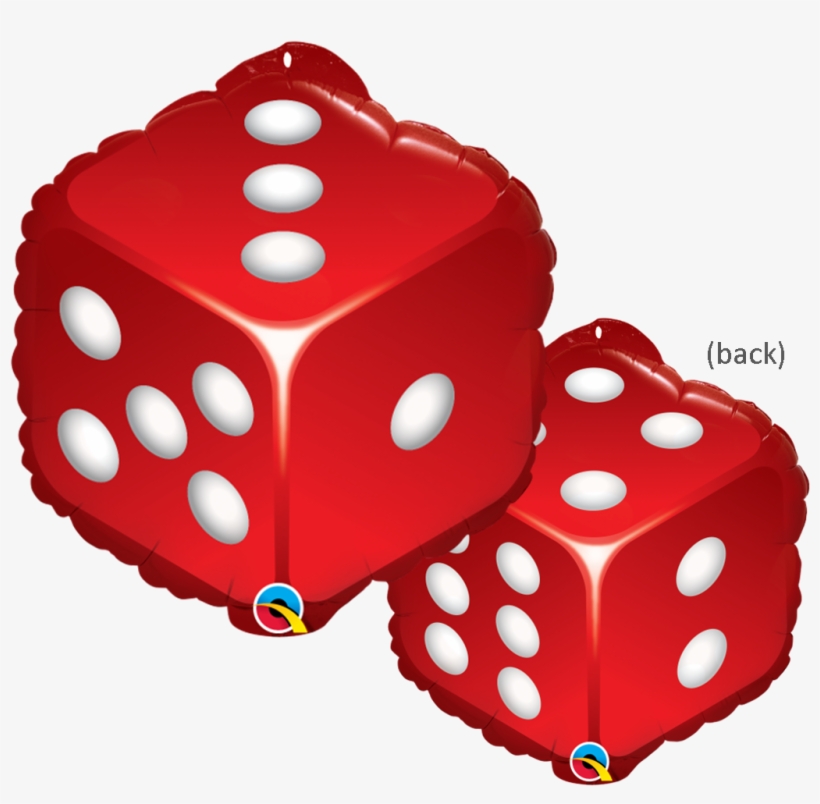 18" Casino Dice Foil Balloon - Balloon, transparent png #4178840