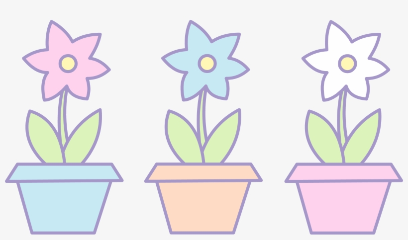 Flowerpots Clipart Different Flower - Cute Flower In Pot Transparent, transparent png #4179292