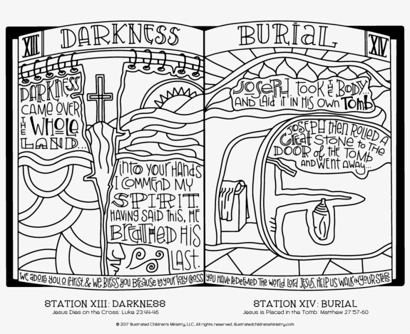 Stations Of The Cross Coloring Pages - Easter Coloring Pages Illustrated Children's Ministry, transparent png #4180157