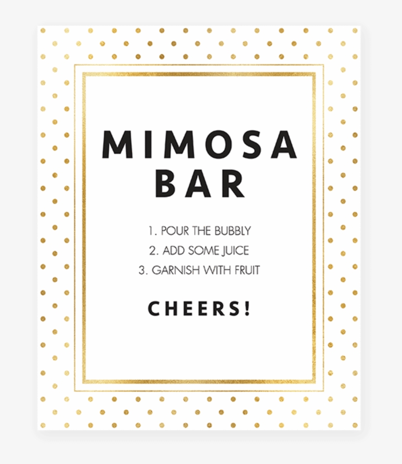 Gold Glitter Printable Mimosa Sign By Littlesizzle - Baby Shower, transparent png #4180631