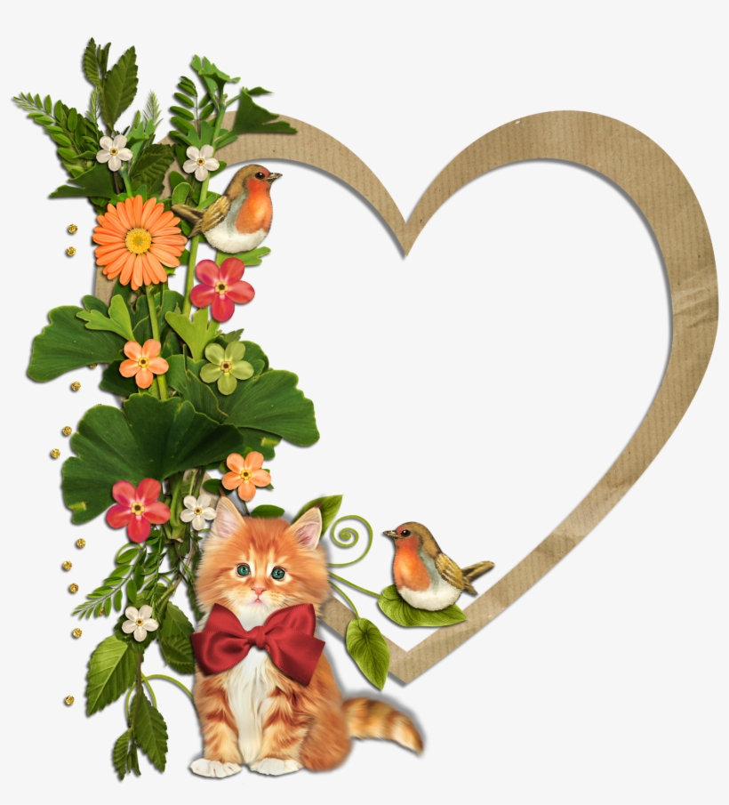 Hearts Frames With Flowers, transparent png #4180654