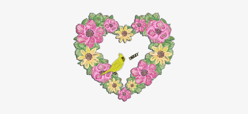 Floral Heart Wreath Heart Wreath With Cardinal Heart - Wreath, transparent png #4180689