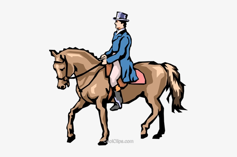 Man On Horseback Royalty Free Vector Clip Art Illustration - Man Riding Horse Clipart, transparent png #4180713