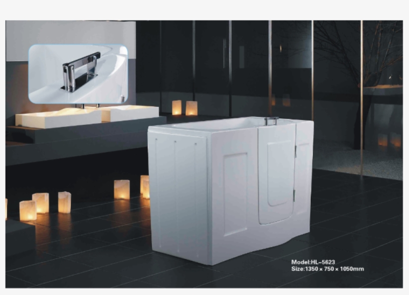 Acrylic Bathtub With Opening Door 0262 Hl - Bathtub, transparent png #4180715