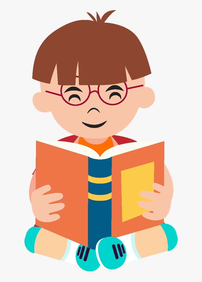 Cartoon Boy Learning Reading Elements - Cartoon - Free Transparent PNG  Download - PNGkey
