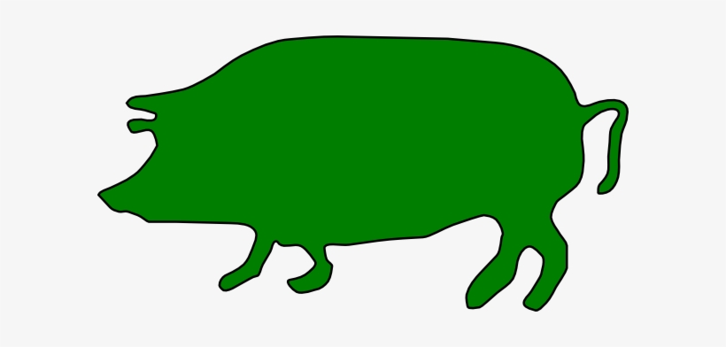 Green Pig Clip Art - Pig Silhouette Clip Art, transparent png #4181853