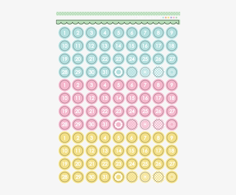 Circle Number Stickers Number Dot Stickers Soft Write - Number Sticker For Planners, transparent png #4183028