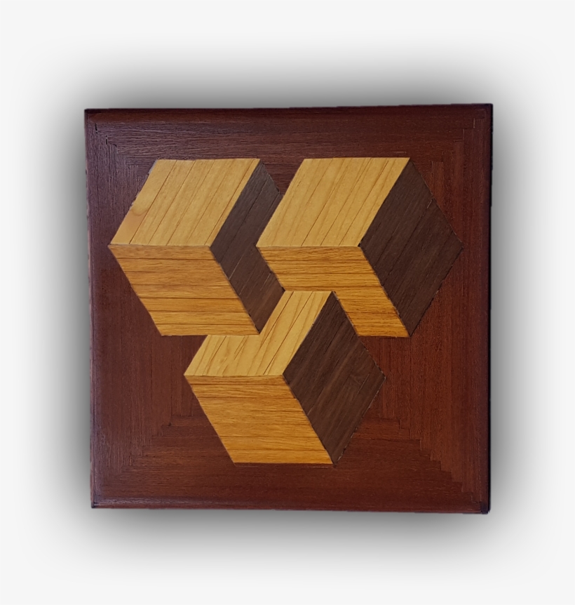 067 3 Superimposed Cubes - Plywood, transparent png #4183459