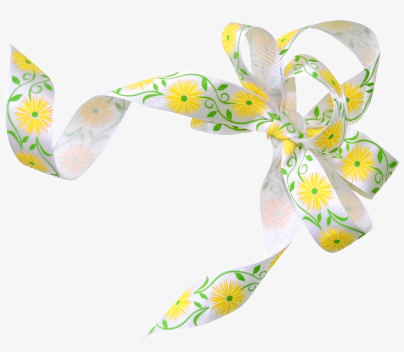 Small Yellow Flower Ribbon Png Transparent - Shoelace Knot, transparent png #4184033