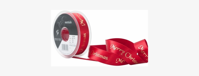 Berisfords 25 Mm Merry Christmas Ribbon, Red, transparent png #4184210