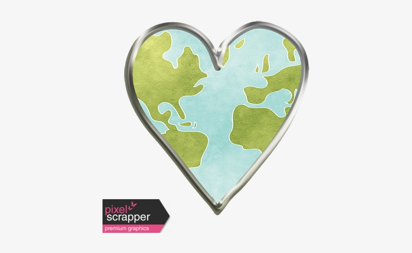 Globe Heart - Unshadowed - Recycling, transparent png #4184211