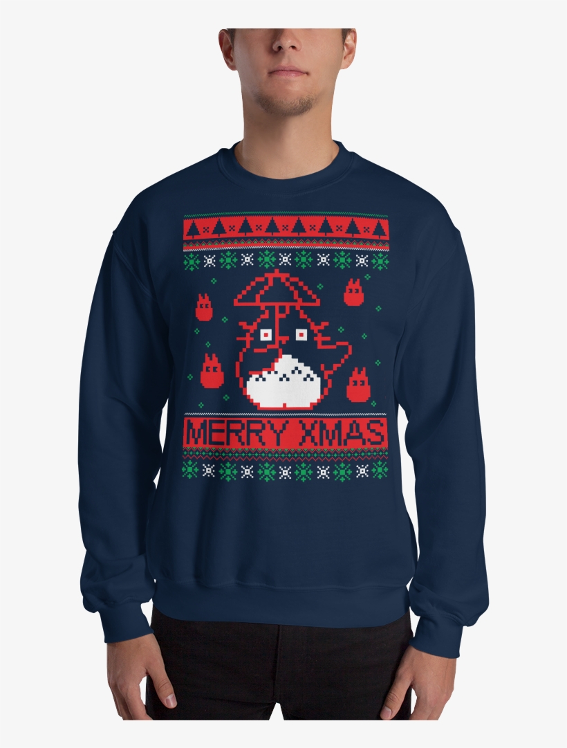 My Neighbor Totoro Unisex Ugly Christmas Crewneck Sweatshirt - Sweater, transparent png #4184822