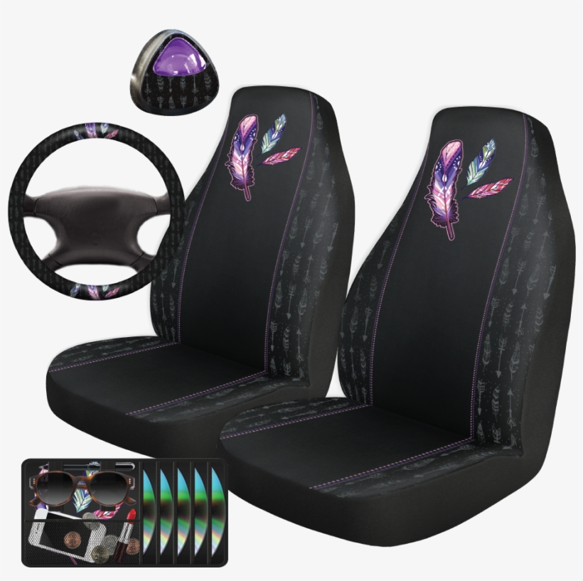 Auto Drive 5pc Purple Feather - Auto Drive 5 Piece Car Kit, transparent png #4184920