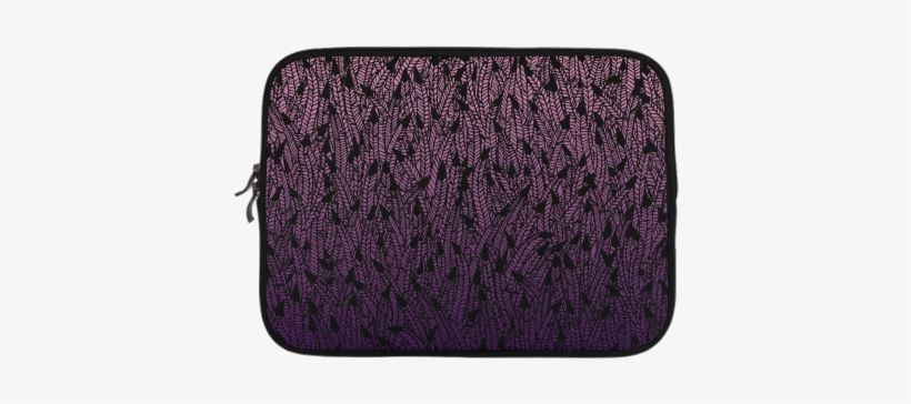 Pink Purple Ombre Feather Pattern Black Microsoft Surface - Adediy Custom Purse Yellow And Green Ombre Feathers, transparent png #4185524