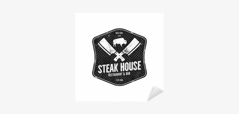 Autocolante Pixerstick Steak House Etiqueta Vintage - Alhambra, transparent png #4185728