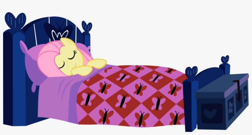 Download Fluttershy Sleeping In Bed Clipart Fluttershy - Cartoon, transparent png #4185749