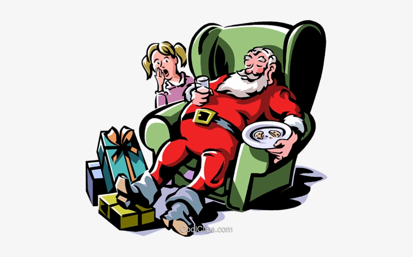 Santa Sleeping In A Chair Royalty Free Vector Clip - Santa Sleeping, transparent png #4185819