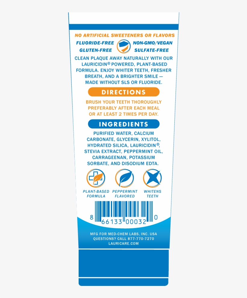 Lauricare Toothpaste Tube Lauricare Toothpaste Tube - Tube, transparent png #4186087