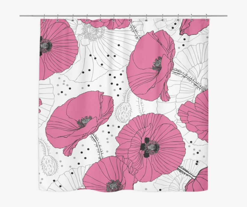Delicate Pink Poppy Shower Curtain - Poppy Shower Curtain, transparent png #4186234