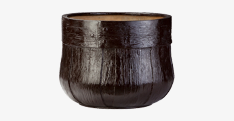 Fiber Glass Planter Wooden Barrel Medium - Glass, transparent png #4186827