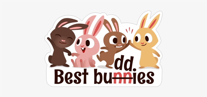 Best Buddies Bunny Punny Puns Rabbits - Cartoon, transparent png #4188285