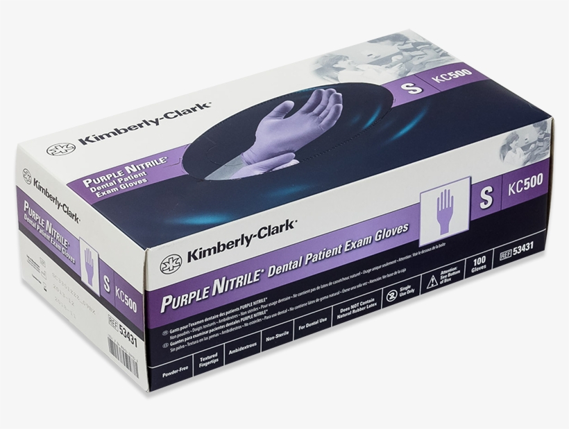 Kimberly Clark Purple Nitrile Exam Glove Box - Kimberly Clark Gloves, transparent png #4189442