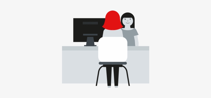 People Sitting At A Desk - Chair, transparent png #4190134