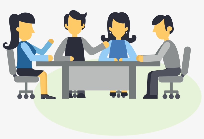A Group Of People Sitting Around A Table - Sitting, transparent png #4190163
