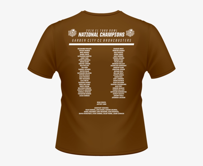 2016 Njcaa El Toro Bowl National Champions Brown T-shirt - Untrodden Corridors Of Hades, transparent png #4190825