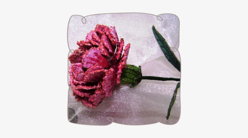 Pink Carnation - Machine Embroidery, transparent png #4192036
