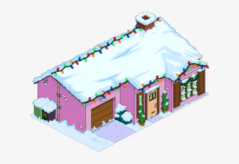 Christmas Pink House Menu - The Simpsons, transparent png #4192552