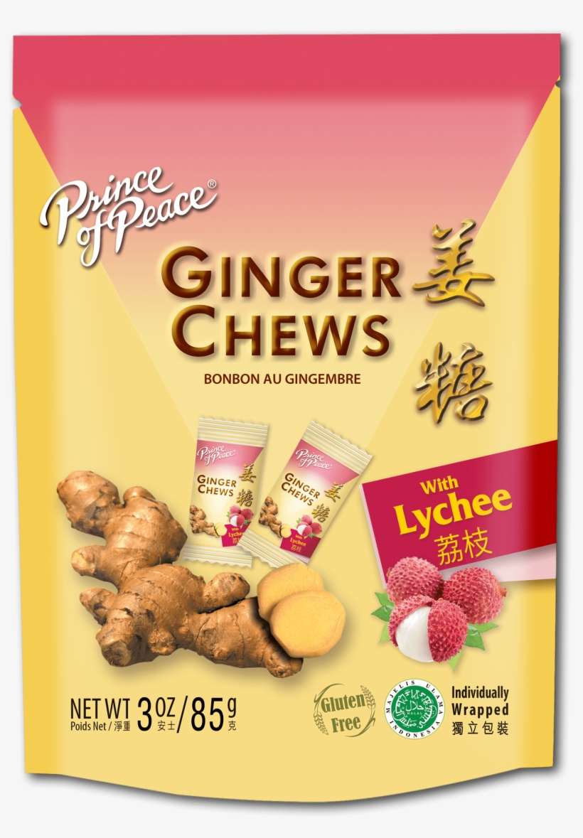 Prince Of Peace Ginger Candy With Lychee, 3 Oz - Ginger Chews With Lychee, transparent png #4192847