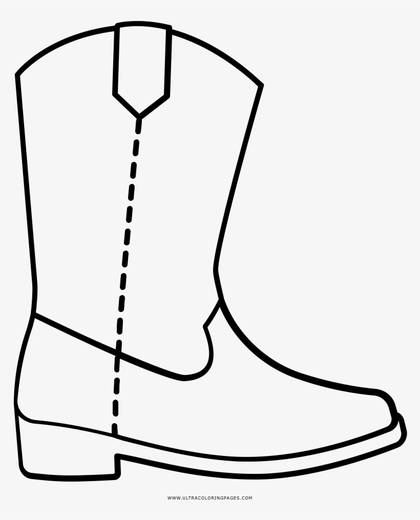 Cowboy Boot Coloring Page - Dibujo Bota De Vaquero, transparent png #4192940