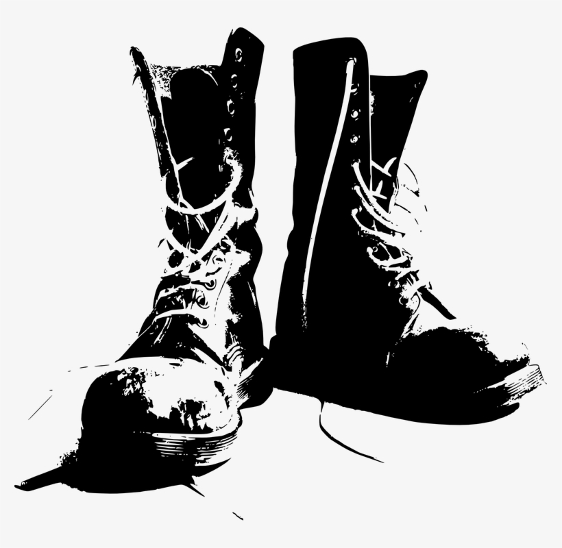 Illustration Of A Pair Of Gray Boots On A White Background - Combat Boots Clip Art, transparent png #4193042