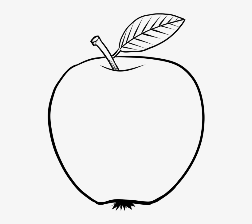 Apple Png Black And White - Apple Coloring Page, transparent png #4193609