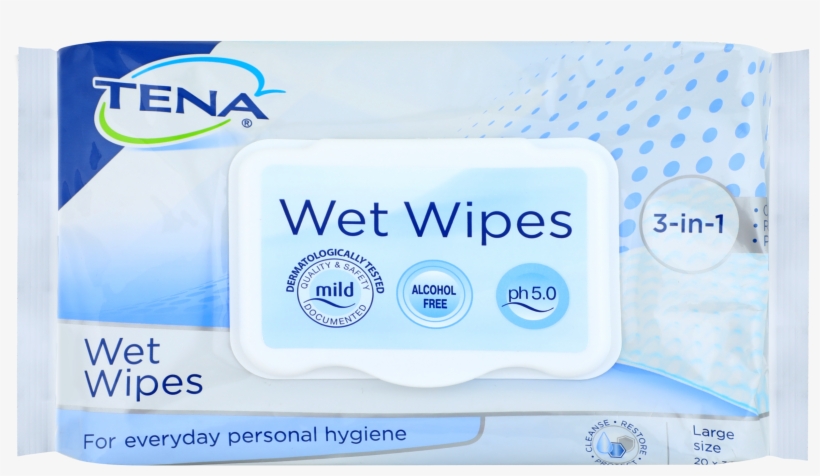 Tena 3 In 1 Wet Wipes - Tena Lady, transparent png #4193636