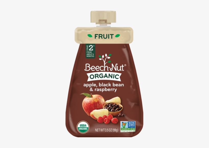 Organic Apple, Black Bean & Raspberry Pouch - Beech Nut Organic Pouch, transparent png #4193952