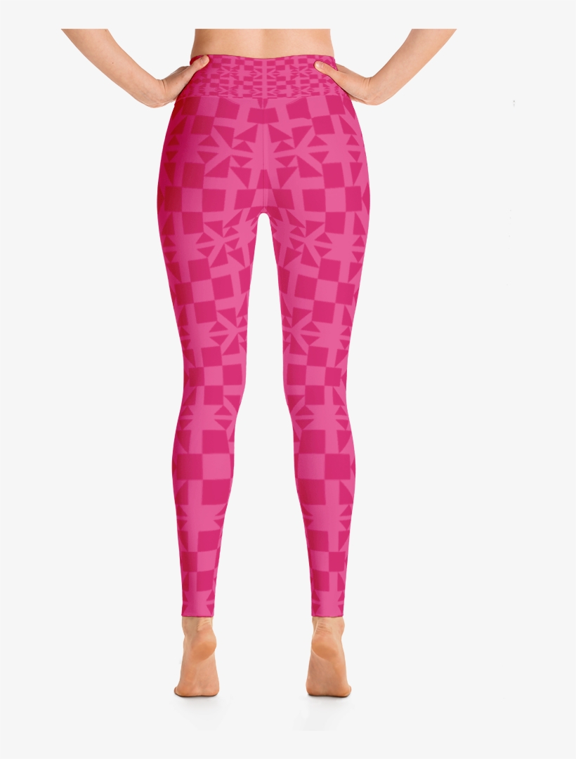 Pink Square Triangle Pattern Yoga Leggings - Dunkelelfen Skala Mail Rüstung Kostüm Yoga Leggings, transparent png #4194111