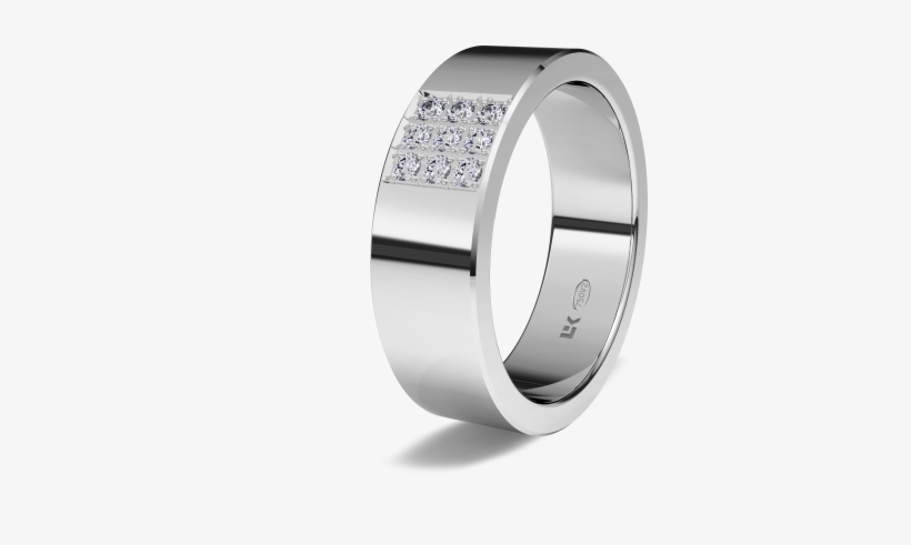 Modelo 1320 Anillo De Compromiso De Oro Blanco 18k - Anillos Anchos Oro Blanco Con Brillantes, transparent png #4194447